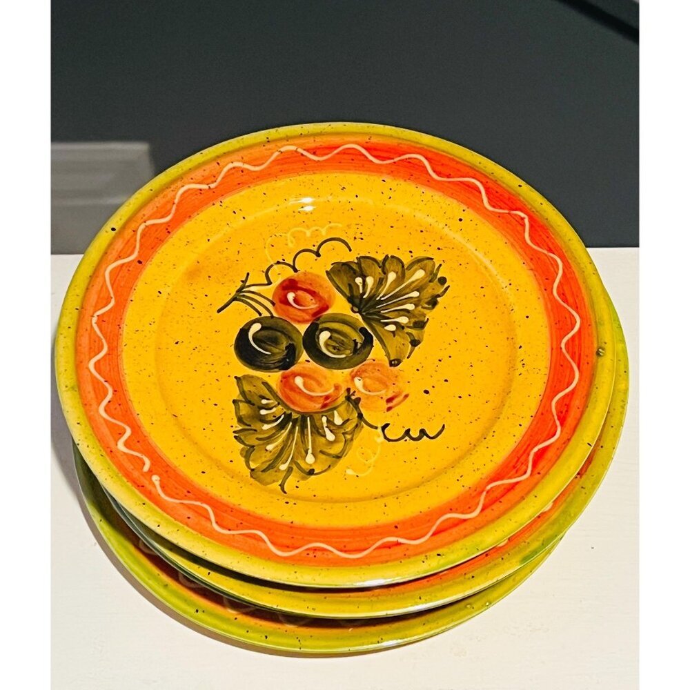 Vintage Wilson Uva Dessert Plate #002 7 1/4"  Green Edged with Tags
